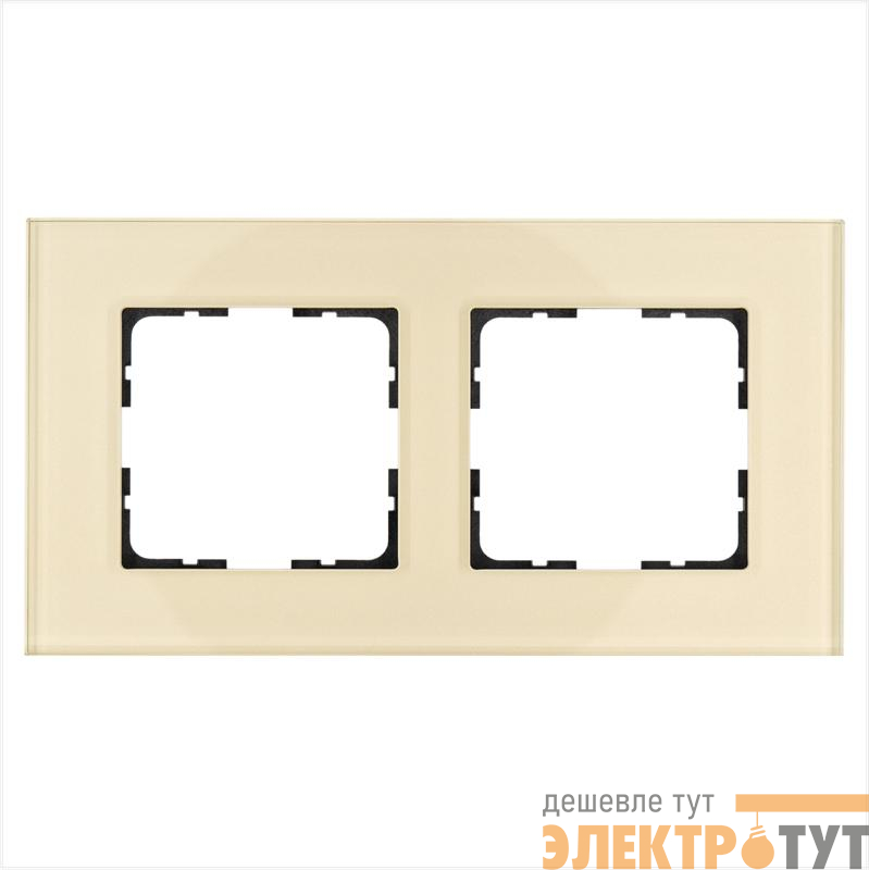 Рамка 2-м G-Glass стекло шампань Champagne Gold Jasmart G1002GG