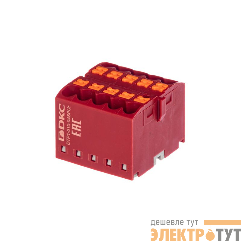 Блок распределительный зажим push-in 10 точек подключения 2.5кв.мм красн. DKC DTP1-010-04SPUR