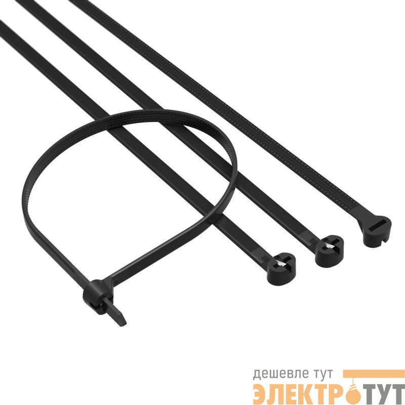 Хомут кабельный 7.6х370 P6.6 с двойн. замком черн. (уп.100шт) DKC 21327SR