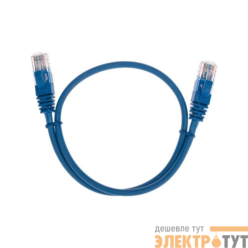 Патч-корд U/UTP CAT 5e RJ45-RJ45 26AWG LSZH син. 0.5м Rexant 02-0104-05