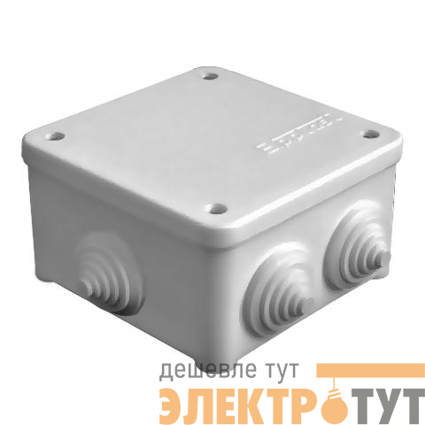 Коробка распределительная ОП 85х85х45мм IP54 7 выходов 3 гермоввода крышка на винтах сер. Epplast 130112