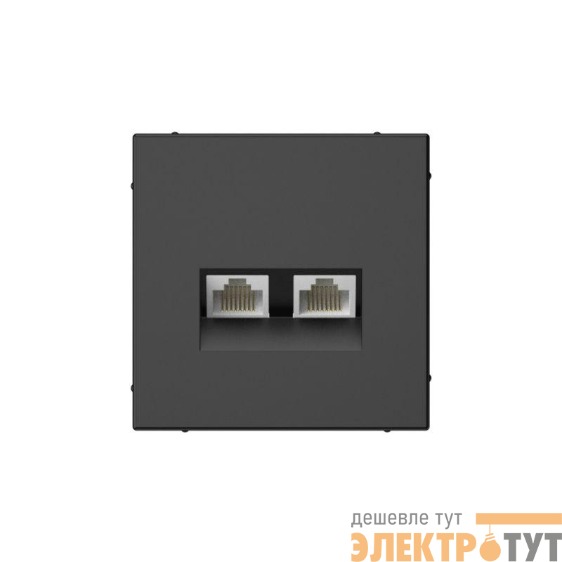 Розетка компьютерная 2-м ArtGallery RJ45 + RJ45 кат.5E механизм базальт SE GAL001485