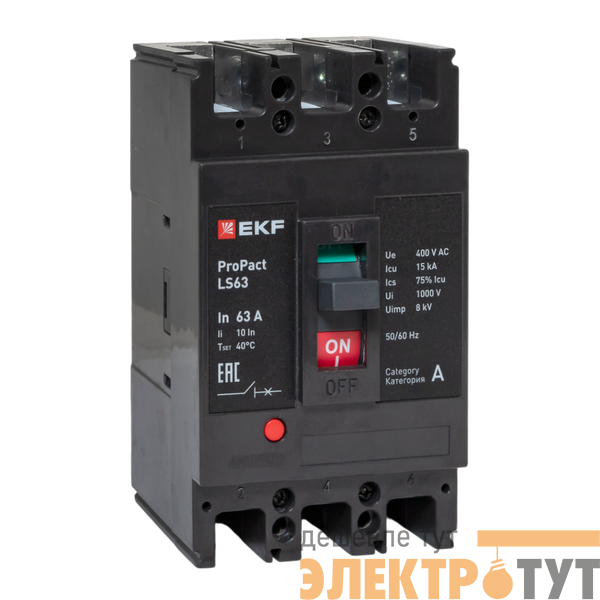 Выключатель автоматический 3п 63А 15кА LS63 ProPact EKF mccb-63-15-3-63-ls