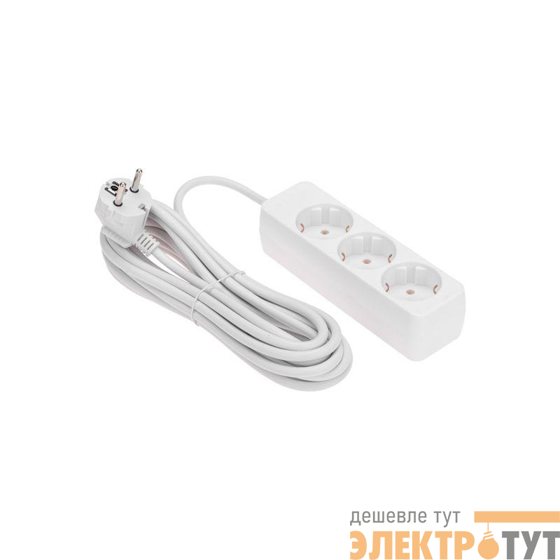 Удлинитель 3х5м с заземл. 3х0.75 бел. PROCONNECT 13-4210