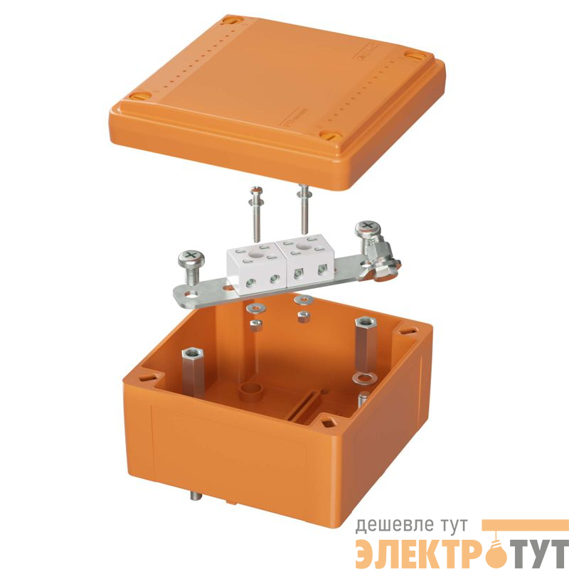 Коробка ответвительная FS 100х100х50мм IP56 4п 450В 6А 4кв.мм с гладкими стенками и клеммниками пластик. DKC FSB10404