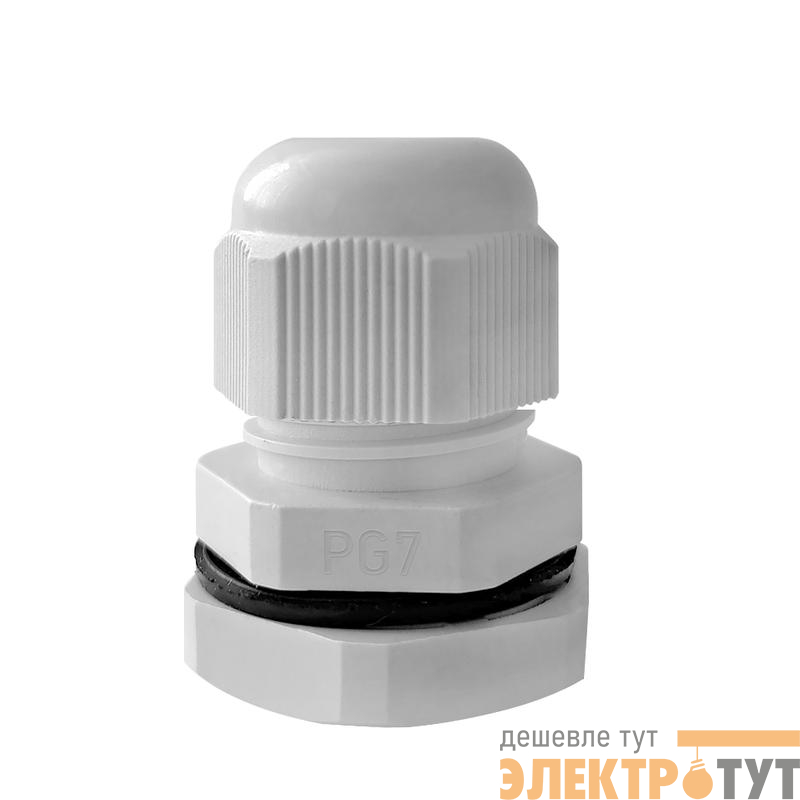 Ввод кабельный (сальник) PG-7 IP68 сер. TOKOV ELECTRIC TKE-PG-7-G