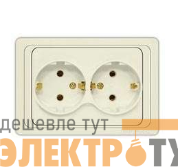 Розетка 2-м СП Валери 16А с заземл. сл. кость UNIVersal Б-В0128