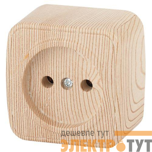 Розетка 1-м ОП Polo 3-201-11 2P 16А 250В IP20 без заземл. сосна Intro Б0053556