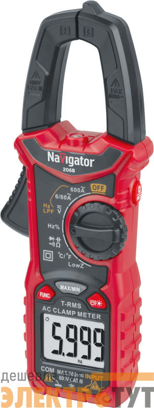 Клещи токовые 95 780 NMT-Cm-206B True RMS 600В/600А Navigator 95780