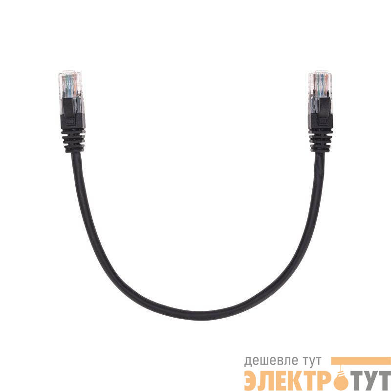 Патч-корд U/UTP CAT 5e RJ45-RJ45 26AWG LSZH черн. 0.3м Rexant 02-0102-03