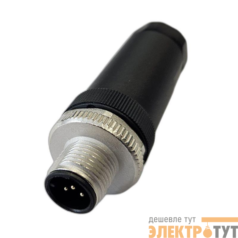 Разъем М12 5A штыревой винт пластик. прямой резьба PG9 каб. часть СЦМ120016-05A СТЭЗ 185200126