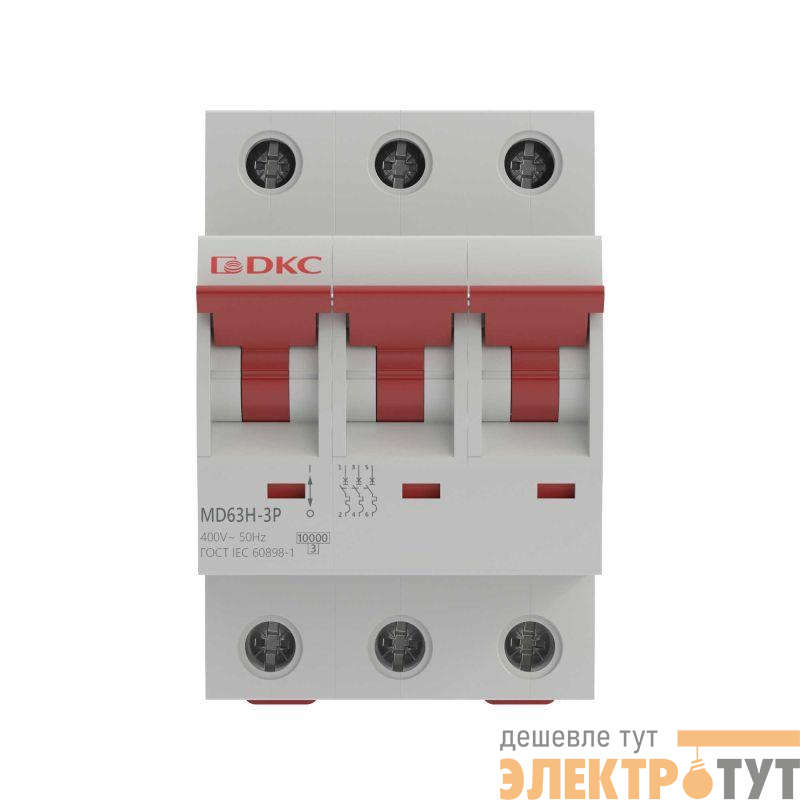 Выключатель автоматический модульный max типа MD63H 10кА 3п B 63А YON MD63H-3PB63