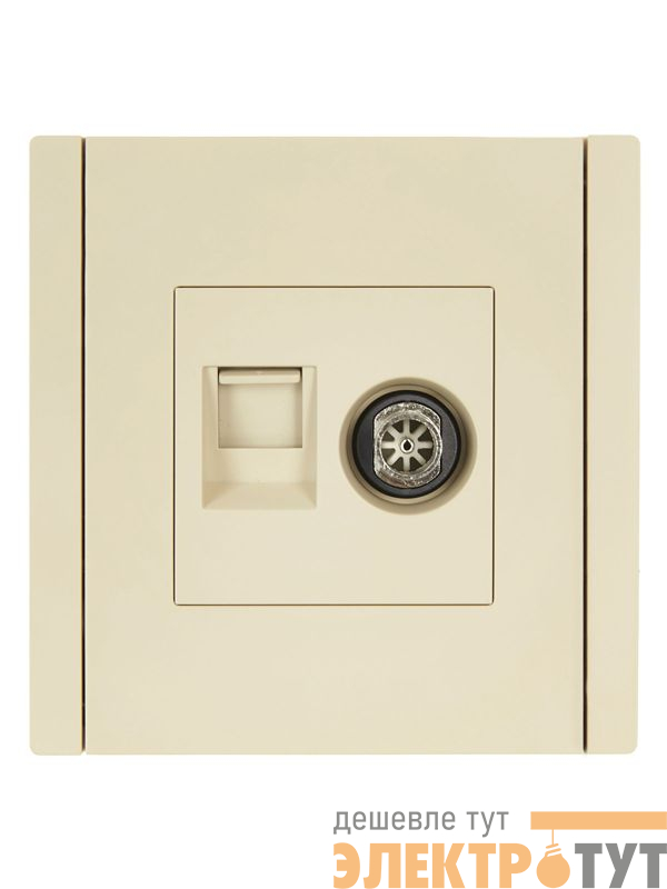 Розетка 2-м TV+RJ45 кат.6 FORTE&PIANO FP437 ваниль IEK FP-AK20-2-K10