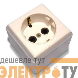 Розетка 1-м ОП 10А IP20 с заземл. бел. БЕЛ. ЦЕРКОВЬ РА10-304