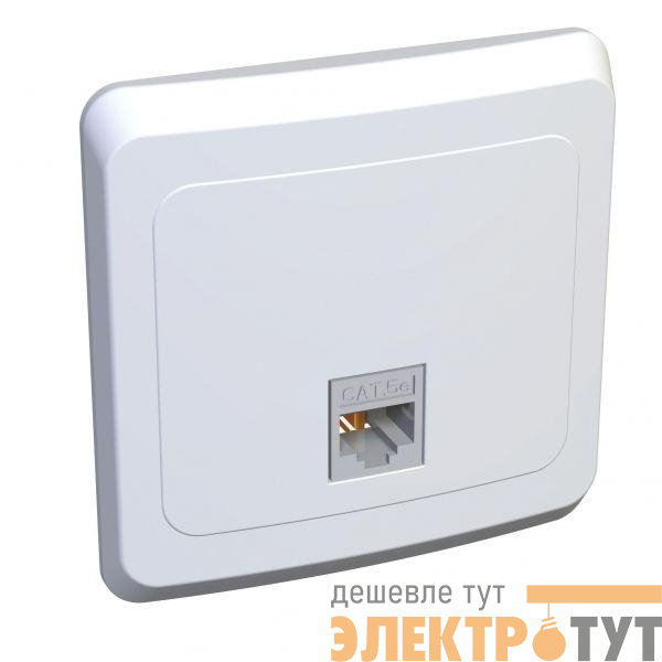 Розетка компьютерная 1-м СП Этюд RJ45 кат.5E бел. SE KOMC-001B