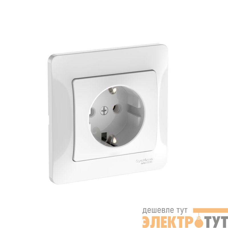 Розетка Glossa 16А с заземл. быстрозажим. клем. в сборе бел. SE GSL000142S