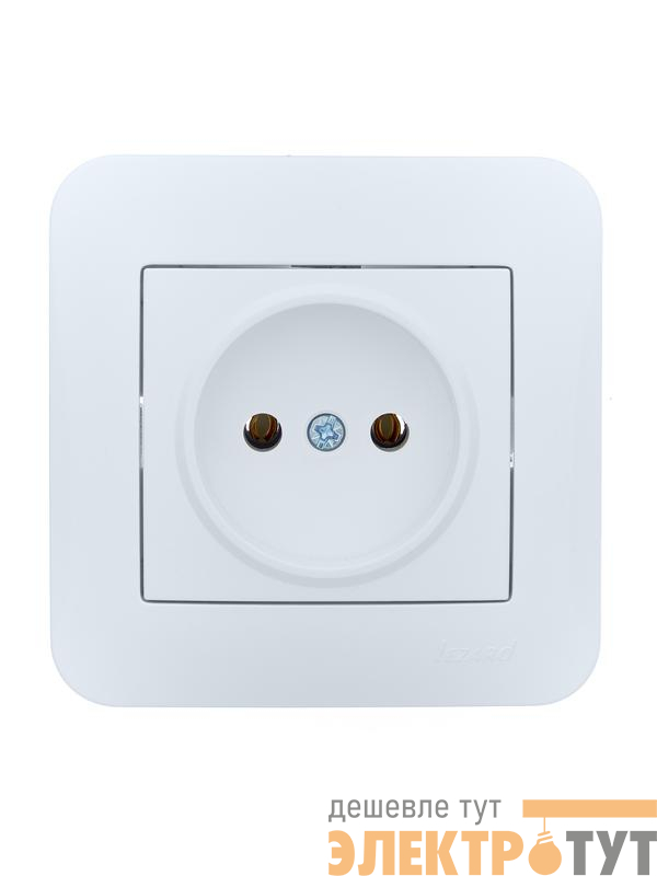Розетка 1-м СП ASTI 16А IP20 без заземл. термопласт в сборе бел. LEZARD 7081-0202-121B