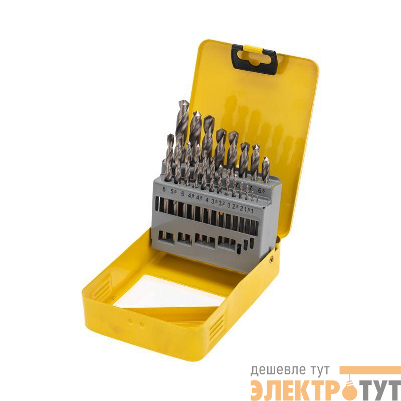 Набор сверл по металлу 1-10мм (через 0.5мм; 3.2мм; 4.8мм) HSS цилиндрический хвостовик метал. кейс (уп.21шт) Kranz KR-91-0638