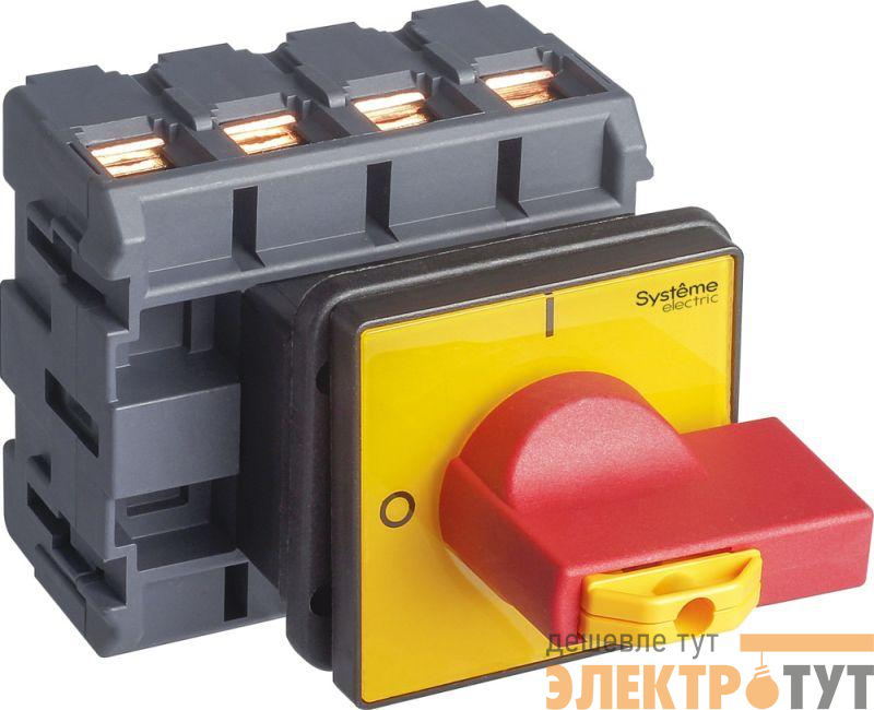 Выключатель-разъединитель 4п 100А IP20 с красн. рукоят. на дверцу 4 винта 1 замок SE MSD100460R