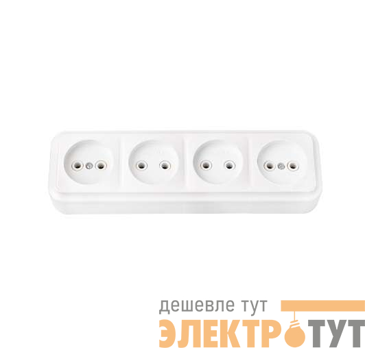 Розетка 4-м ОП 16А IP20 бел. Bylectrica РА16-264