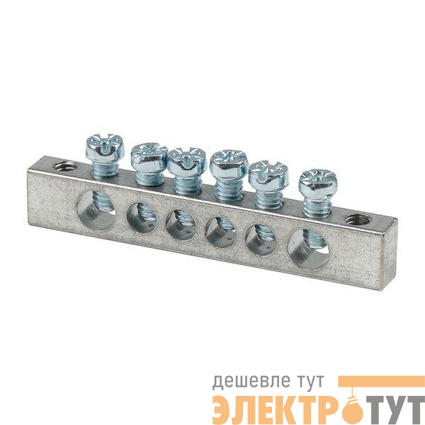 Шина PEN "ноль-землядюйма 6x9 6 отвер. цинк крепеж по краям EKF sn1-63-06-k