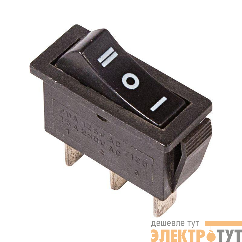 Переключатель клавишн. 250В 15А (3с) "ON-OFF-ON" черн. с нейтралью Rexant 36-2220