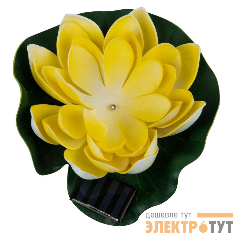 Светильник садовый USL-S-827/PT060 YELLOW WATERLILY IP44 на солнечной батарее "Желтая кувшинка" плавающ. 1 светодиод тепл. бел. свет. Uniel UL-00011600