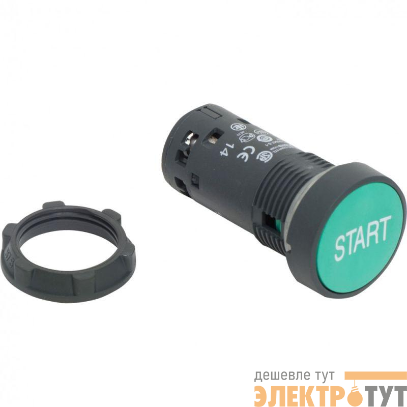 Кнопка 22мм 1НО "START" с возвр. зел. SchE XB7NA3133