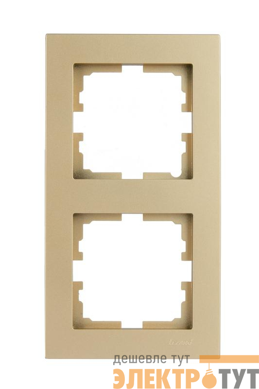 Рамка 2-м VESNA вертикал. без вставки зол. LEZARD 742-3600-152