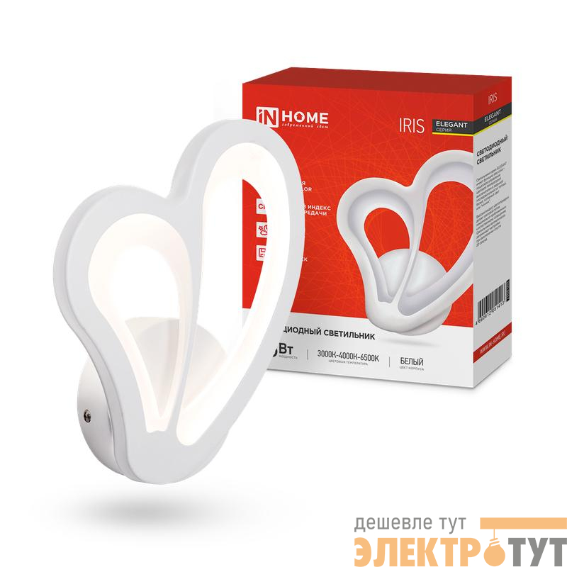 Светильник светодиодный ELEGANT IRIS 15Вт 3000-6500К 1200лм 230В STEP COLOR бел. IN HOME 4690612051413