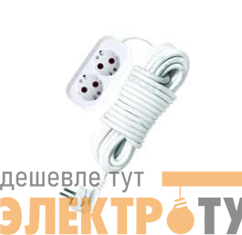 Удлинитель 2х10м с заземл. 10А IP20 У10-553 ПВС 3х1 UNIVersal 553-10