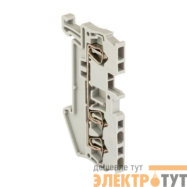 Колодка клеммная ST-1.5 17.5А 3 вывода пружинная сер. EKF plc-jxb-st-1.5-3
