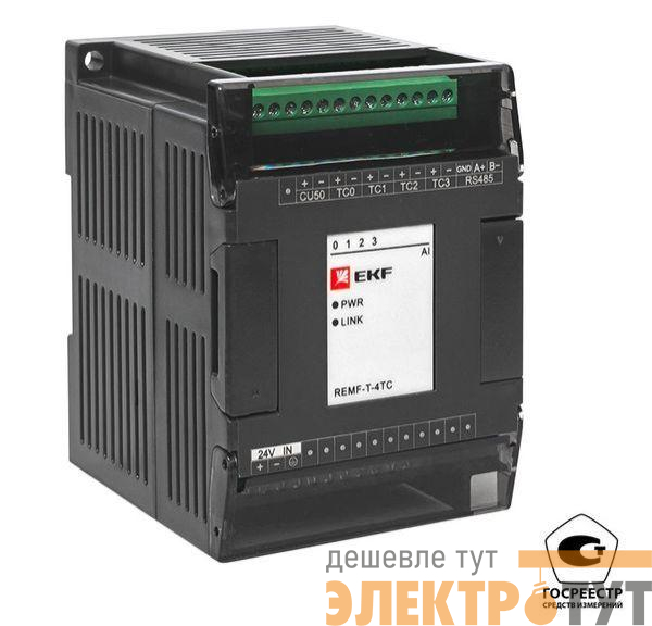 Модуль ввода термопар REMF 4 PRO-Logic (с поверкой) EKF REMF-T-4TC-V