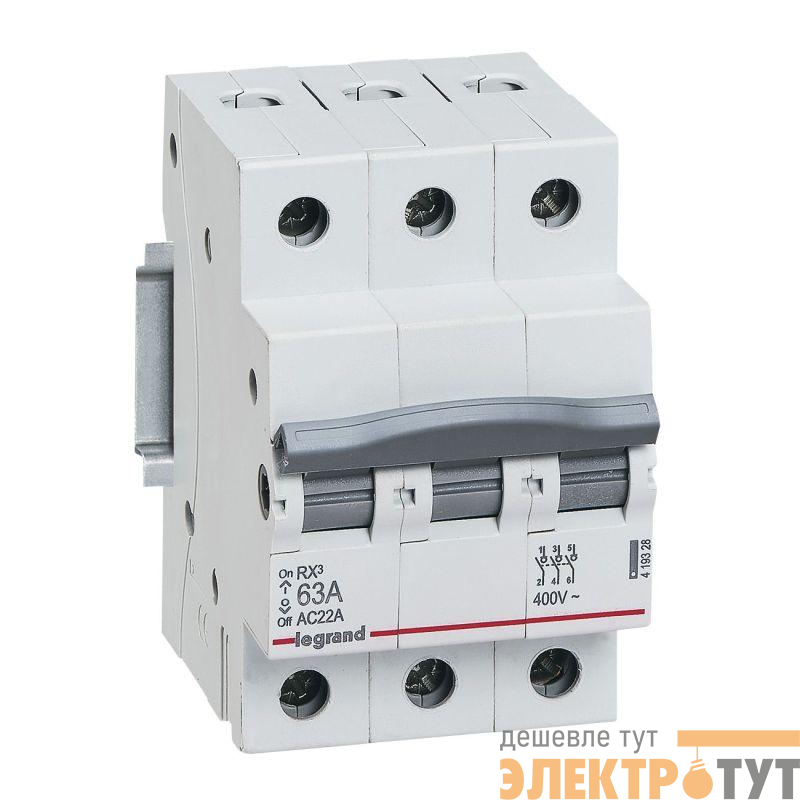 Выключатель-разъединитель 3п 63А RX3 ИЭК Leg 419328