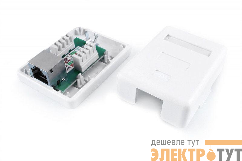 Розетка компьютерная 1-м ОП SB1-1-8P8C-C6-SH-WH RJ45 (8P8C) кат.6 экранир. Dual IDC Hyperline 430236