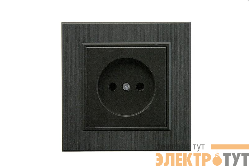 Розетка 1-м Karea LINE STAR без заземл. чер. Makel 86054022