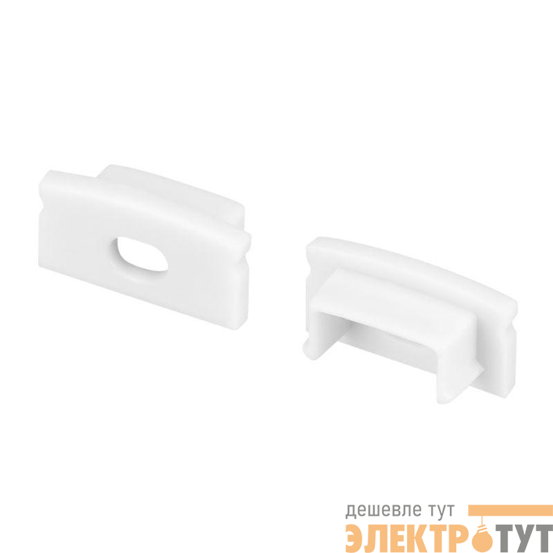 Заглушка LINE-1708 с отверстием WHITE пластик (комплект) Arlight 044235