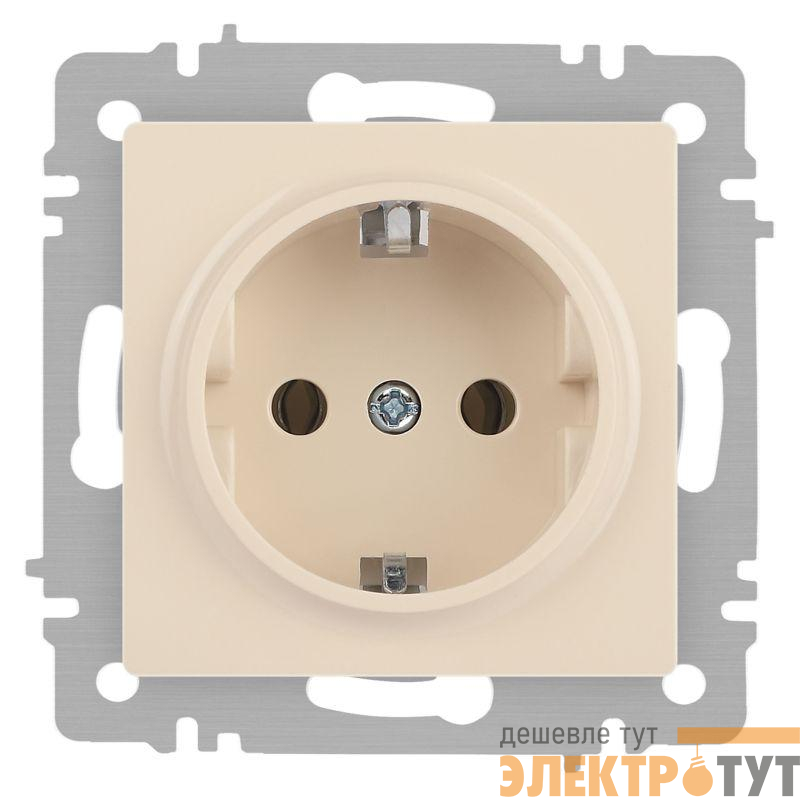 Розетка 1-м СП Accent 6-202-02 16А IP20 250В 2P+E Schuko сл. кость Intro Б0063683