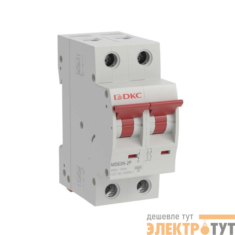 Выключатель автоматический модульный 2п C 10А 6кА MD63N YON MD63N-2PC10