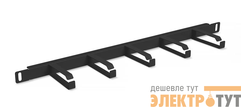 Органайзер горизонтальный 19дюйм 0.5U JB08-0.5U-BK 5 колец метал. черн. (RAL9004) Cabeus 10628c