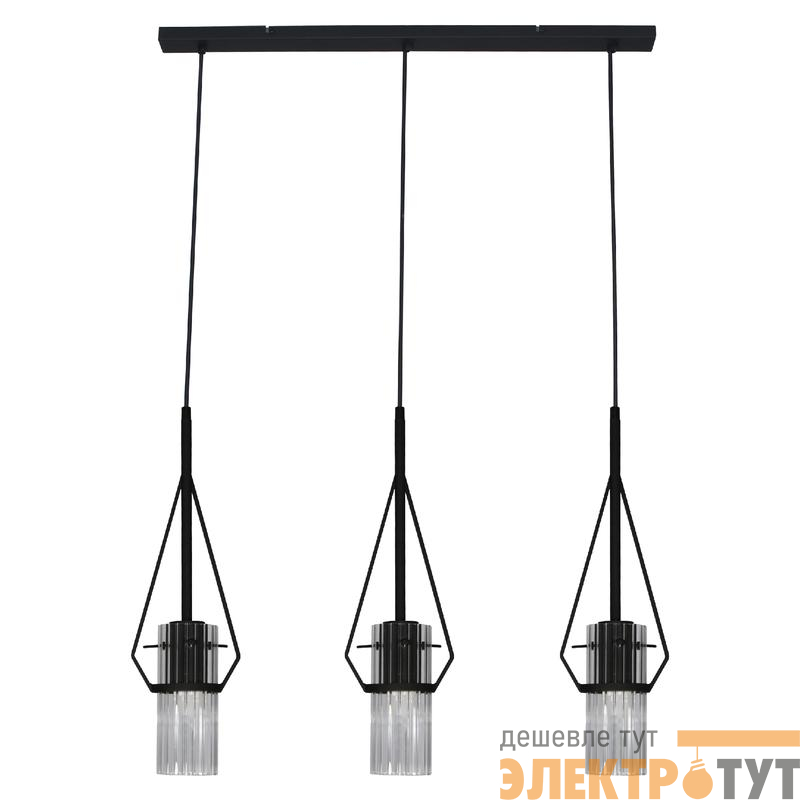 Светильник "Вираж" 231 (плафон 0016) НСБ 01-3х60-175 Е27 [ИМ] подвесной черн. Элетех 1005405278