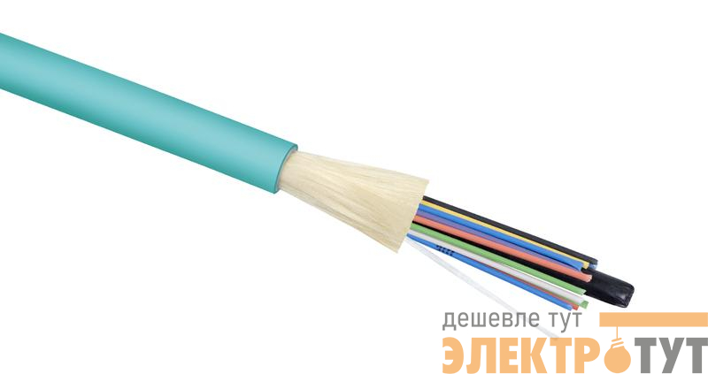 Кабель волоконно-оптический 50/125 (OM3) многомод. 24 волокна плотное буферное покрытие (tight buffer) для внутр. прокладки -25-+50град.C LSZH голуб. Cabeus 8518c