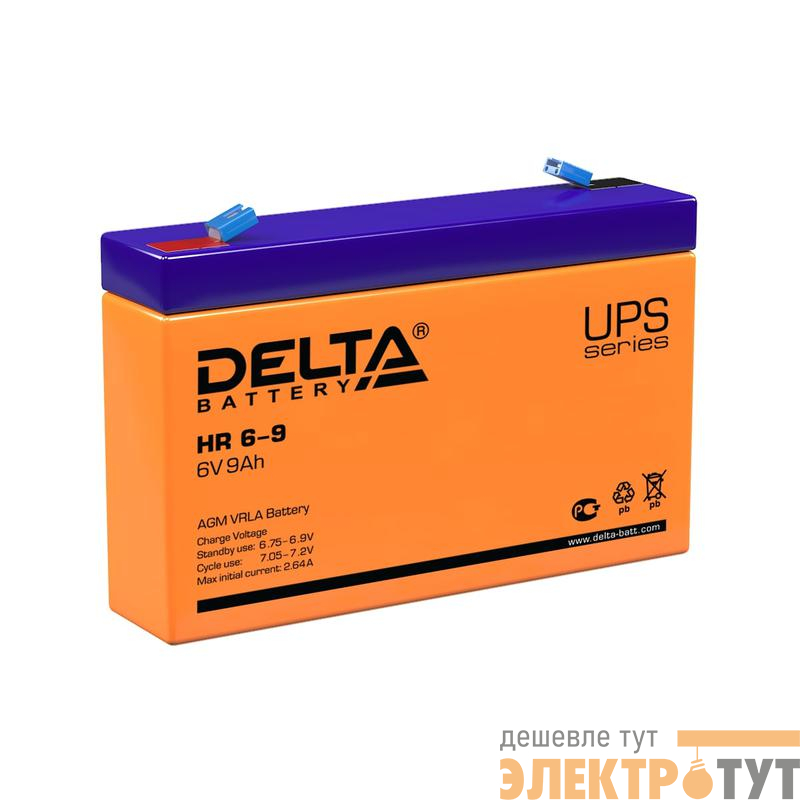Аккумулятор UPS 6В 9А.ч Delta HR 6-9