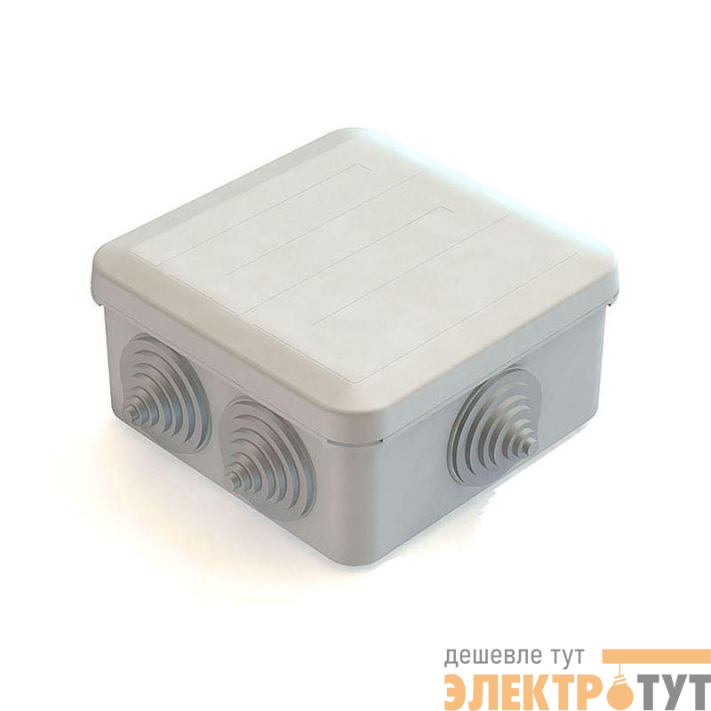 Коробка распаячная для наружного монтажа 100х100х50мм IP55 6 гермовводов с защелк. крышкой CHINT 8820014