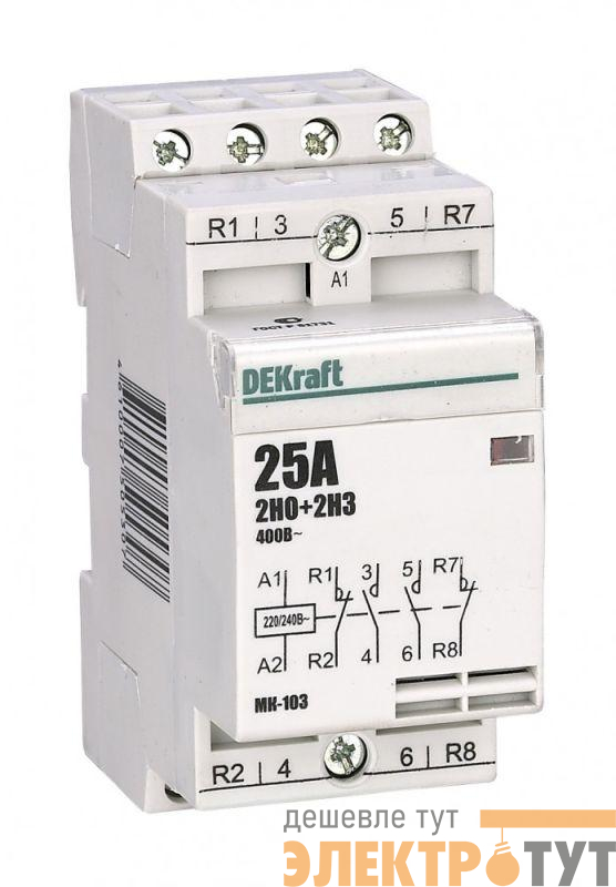 Контактор модульный МК-103 2НО+2НЗ 20А 230В DEKraft 18062DEK