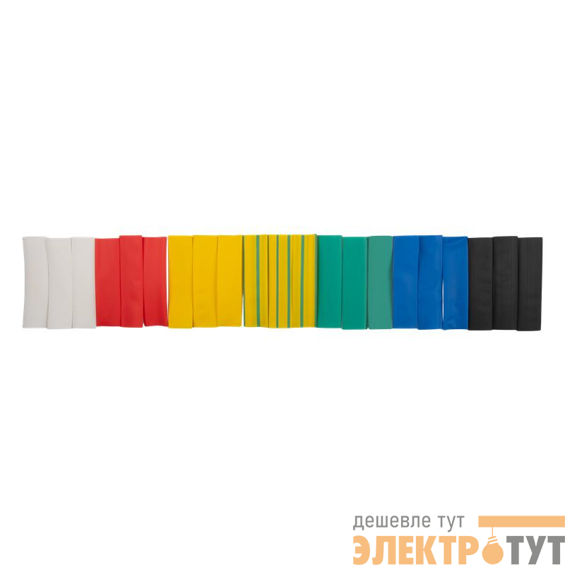 Трубка термоусадочная PTT 16/8-10-21 SET7 (ТУТнг 16/8) набор 7 цветов по 3шт 10см (уп.21шт) JazzWay 5075900