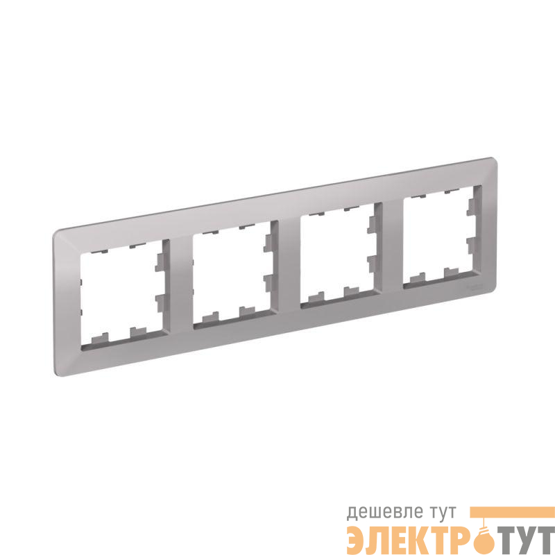 Рамка 4-м AtlasDesign Air алюм./дым. черн. SE ATN220304