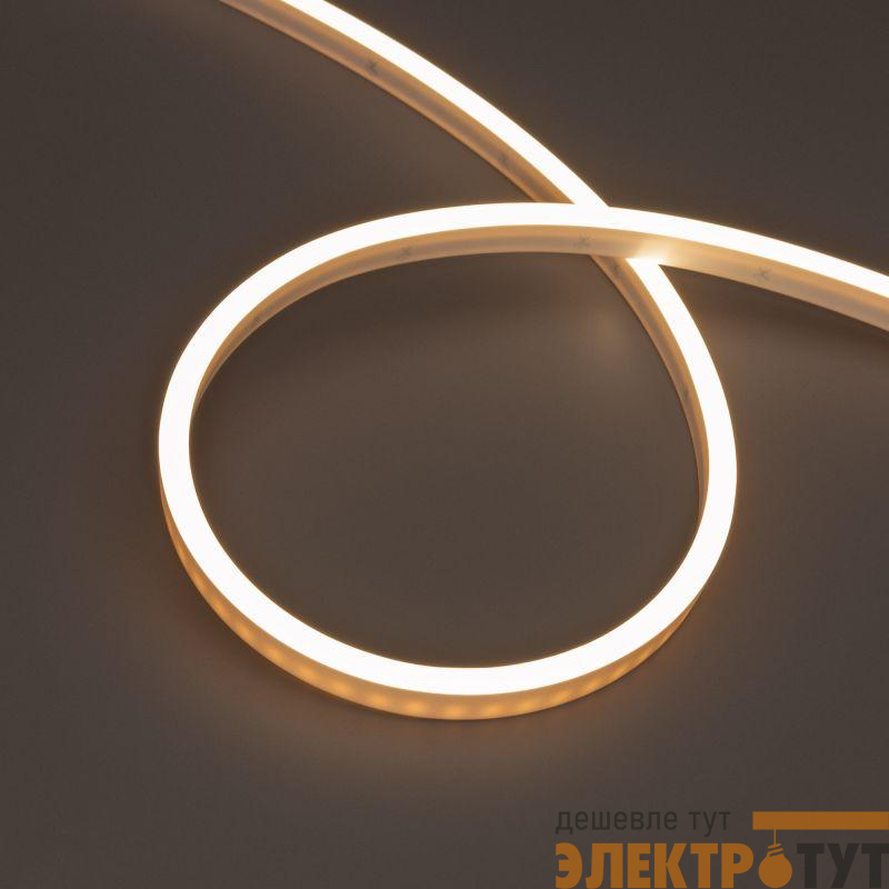 Лента светодиодная WAVE-SIDE-PU-A120-06x12mm 24В Warm 3500К 8Вт/м IP68 wire x2 вывод боков. герметичная (уп.5м) Arlight 050418