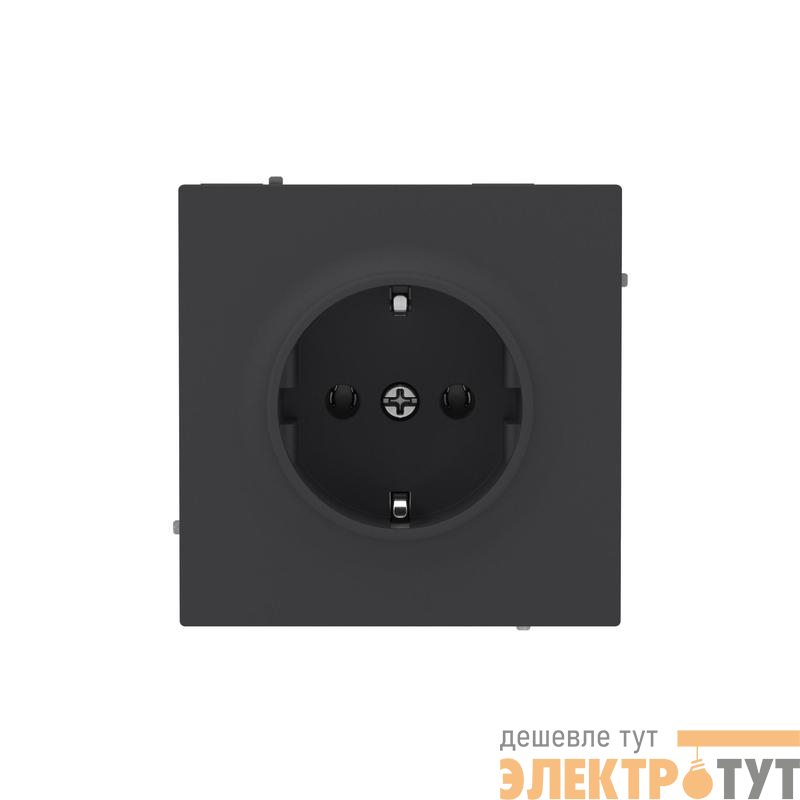 Розетка силовая KANT 2P+E без шторки черн. уголь DKC 7012033