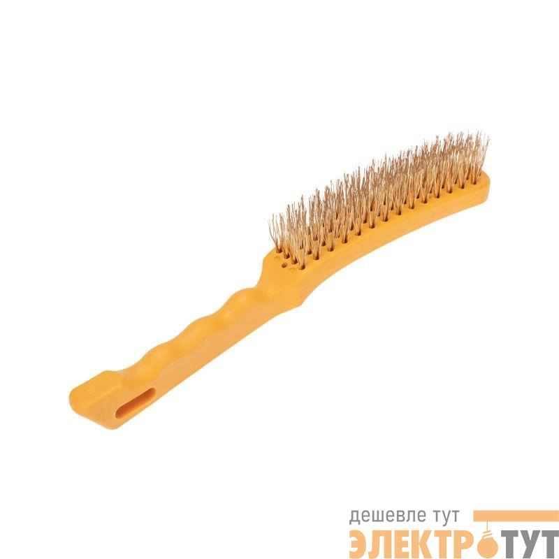 Щетка по металлу с пластиковой ручкой 4 ряд. 260мм Kranz KR-91-1236